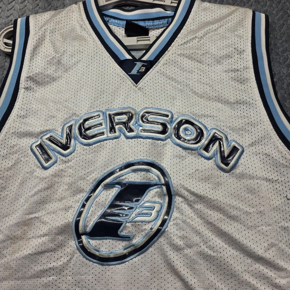 Vintage Reebok I3 Allen Iverson Limited Edition Mesh Jersey White Blue Men's XXL